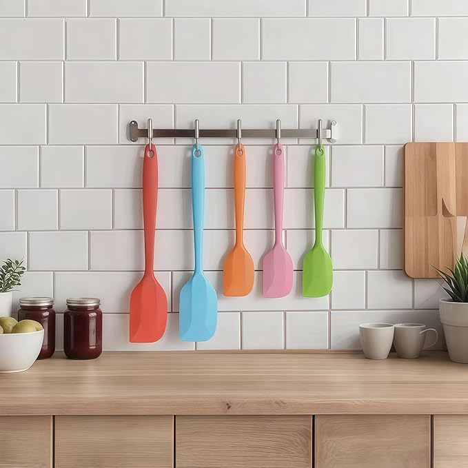 Silicone Spatula 11 inch and 8.3 inch Heat Resistant Rubber Spatulas Cooking Utensil Set Non-Stick Flexible Rubber Baking Spatulas for Cake/Cream/Pastry/Butter/Batter Mixing/Cooking
