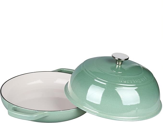 Enameled Cast Iron Dutch Oven Pot with Lid, Bread Oven for Sourdough Bread Baking, Dutch Ovens with Bread Proofing Basket& Baking Supplies Set, 6 Quart, Sage Green