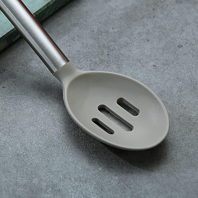 Berglander Cooking Spoon, Non-stick Silicone Slotted, Basting Spoon For Cooking, Kitchen Serving Dishwasher Safe, Easy to Clean