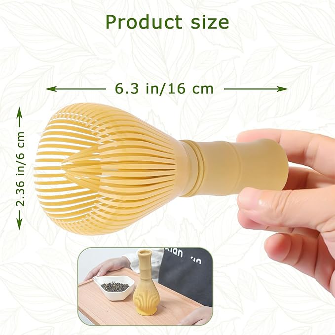 Matcha Whisk, Reusable Resin Matcha Whisk Easy to Clean Stirring Tool for Japanese Matcha Green Tea Ceremony (Yellow)