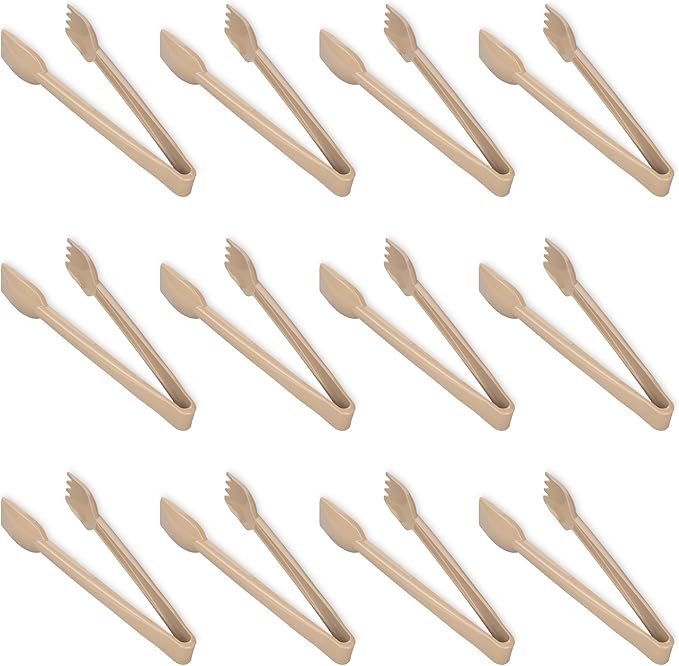 Carlisle FoodService Products 460606 Carly Salad Tong, 6" Salad Tong, Beige (12 Pack)