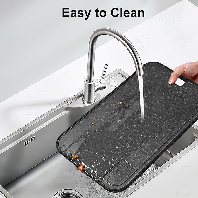 Plastic Cutting Board Dishwasher Safe, 15 x 10 inch Large Cutting Board for Meat with Juice Grooves, Non-Slip, Reversible and Knife-Friendly Cutting Board Household Essentials（Black）