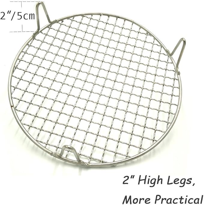 Grill Wire Cooling Racks 2" Height Legs for Oven Use Dia 11" Stainless Round Cooking Racks for Barbecue Air Fryer Instant Pot Pressure Cooker Canning Dutch Oven (280mm/11)