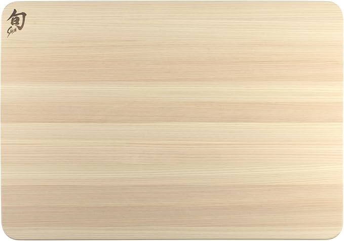 Shun Cutlery Extra Large Hinoki Cutting Board with Groove, 20" x 14" XL Wooden Cutting Board, Medium-Soft Wood Preserves Knife Edges, Forest Stewardship Council Certified, Japanese Chopping Board
