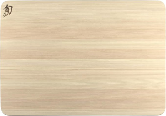 Shun Cutlery Extra Large Hinoki Cutting Board with Groove, 20" x 14" XL Wooden Cutting Board, Medium-Soft Wood Preserves Knife Edges, Forest Stewardship Council Certified, Japanese Chopping Board