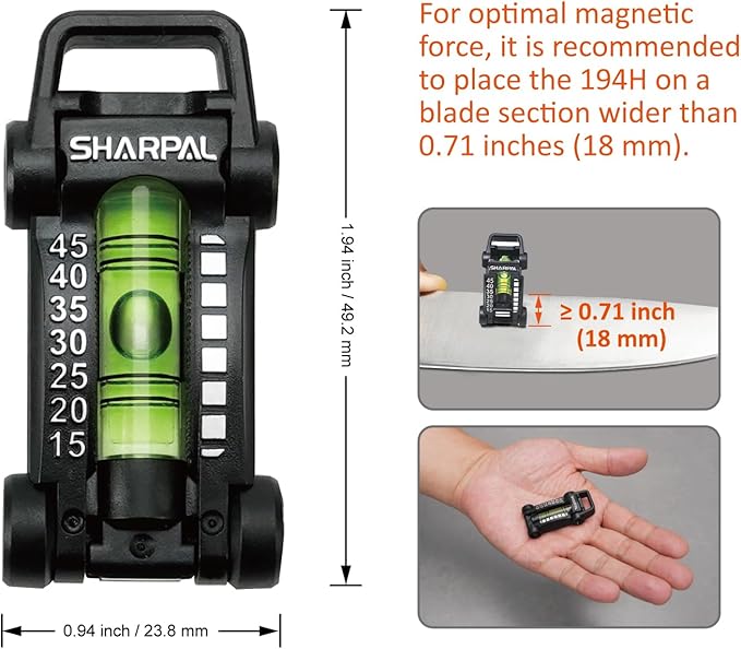 SHARPAL 194H Whetstone Knife Blade Sharpener Sharpening Stone Angle Guide, Chisel/Plane Iron Blade Honing Guide, Knife Edge Angle Finder, Knife Sharpening Trainer (Angle from 15° to 45°)