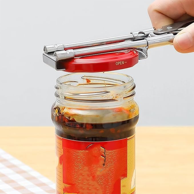 2 Pack Adjustable Stainless Steel Jar Opener for Seniors with Arthritis, Manual Lid Remover with Non-Slip Clamp, Easy Grip Bottle Opener Gadget for 0.8" to 4" Weak Hands