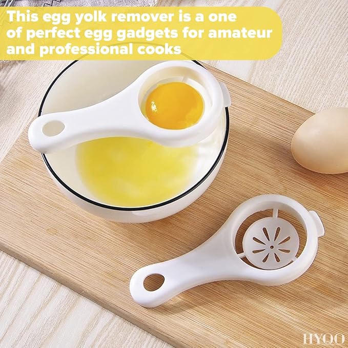 3 Pcs Egg Separator for Raw Eggs - Egg Yolk Separator Tool with Hang-On Bowl Design for Less Mess, ABS Plastic 2.36" Bowl & 4.96" Handle - Practical Kitchen Helper for Baking, Meringue, Creams & Mayo