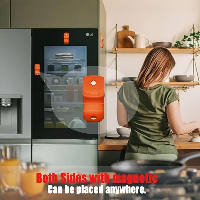 Mason Jar Opener Canning Tool,Canning Jar Opener, Releases Vacuum Seal on Wide Mouth and Regular Mouth Lids,Magnetic Jar Lid Lifter for Canning. Pickling and Home Food Storage (orange color)