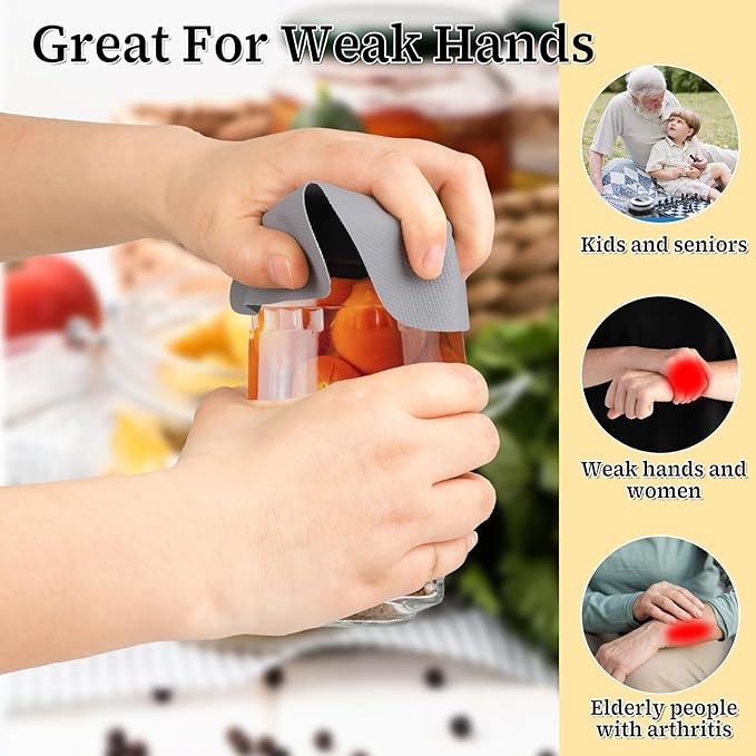 4PCS Jar Opener Gripper Pad, Silicone Jar Openers 5 Inch Square Multi-function Anti-Slip Coasters Bottle Jar Opener, Jar Lid Openers for Opening Cans Jars in Summer(Gray)