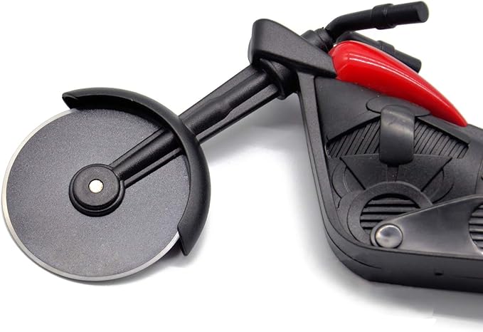 Motorcycle Pizza Cutter Premium Anti rust Stainless Steel pizza Slicer Sharp Blade Fit for Cutting Pizzas, Cakes, Waffles, Pancakes and More