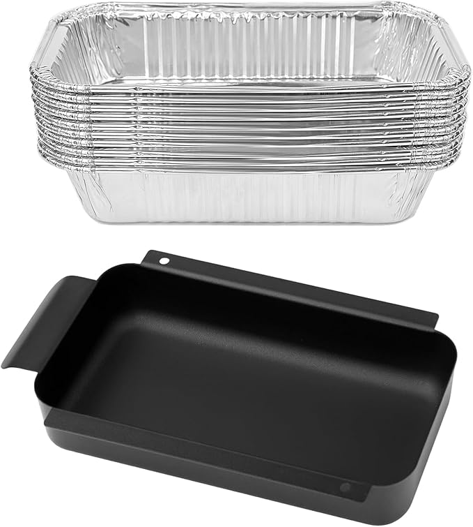 Grill Grease Catcher for Charbroil G416-0015-W1 G325-5703-W1 9328812P06 9328812P06, Grease Tray Replacement with 10-Pack Aluminum Disposable Oil Drip Pan for Charbroil 463259423 and More