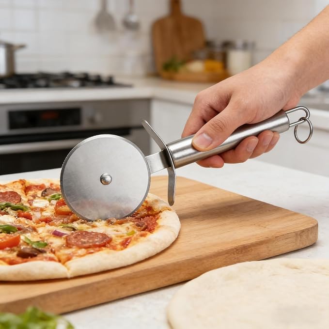 Pizza Cutter Wheel, Stainless Steel Pizza Slicer with Sharp Blade, Heavy Duty Rotary Pizza Cutter for Kitchen, Pizza, Pastry & Flatbread