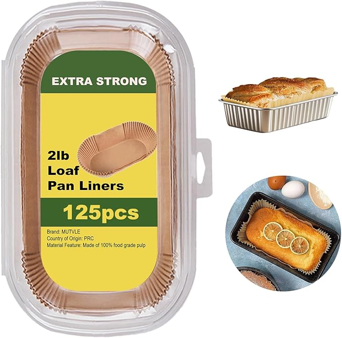 Loaf Pan Liners, 125Pcs Non-Stick Bread Pan Liners, Loaf Pan Parchment Liners, Paper Loaf Pans for Baking, 9x5 parchment paper