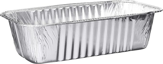 PLASTICPRO [5 Lb 10 Pack Disposable Loaf Pans Aluminum Tin Foil Meal Prep Bakeware - Cookware Perfect for Baking Cakes, Bread, Meatloaf, Lasagna 5 Pound 12.5'' X 6.25'' X 3.5''