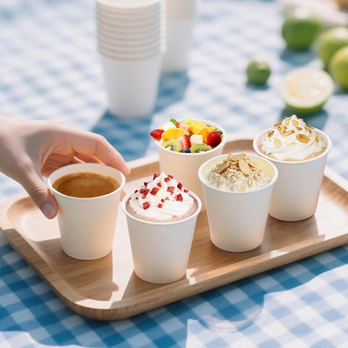 100 Pack 3 oz Paper Cups, Disposable Bathroom Cups, Small Mouthwash Cups, Mini Paper Cups for Bathroom, White 100Pack