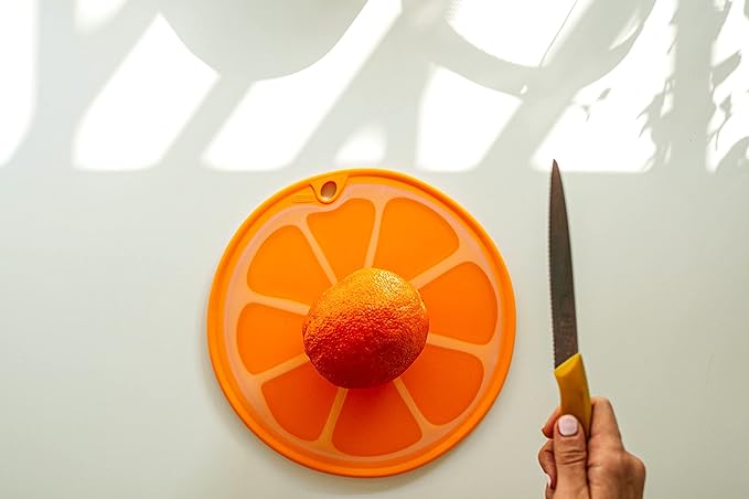 Dexas Citrus Slice Cutting Board/Serving Board 9 inches, Orange