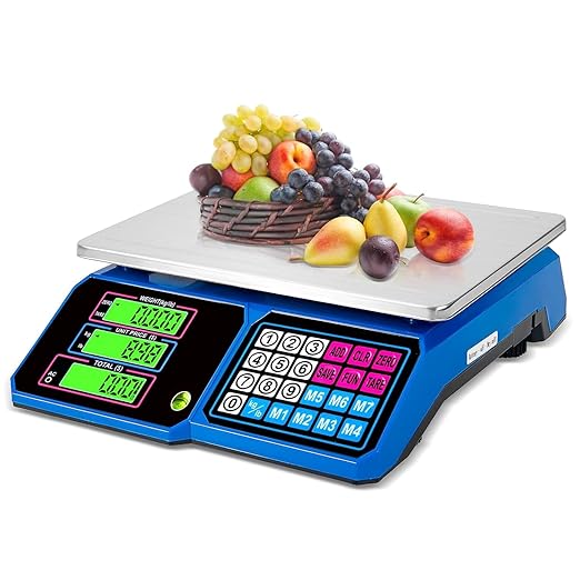 Large Digital Kitchen Scale 66lb/30kg, Commercial Food Scale 1g Accuracy with Price Computing for Baking, Cooking, Bread, Meat, Stainless Steel, Adapter Included