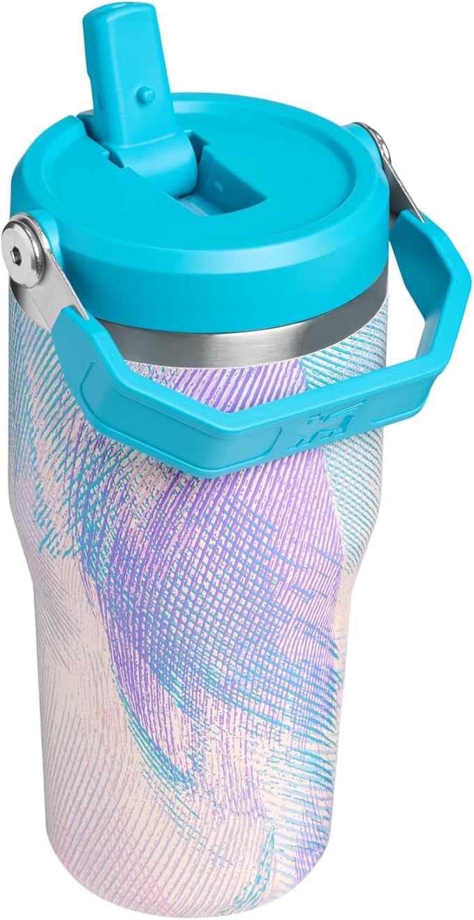 STANLEY IceFlow 2.0 Flip Straw Tumbler with Handle 20 oz | Twist On Lid and Flip Up Straw | Leakproof Water Bottle | Insulated Stainless Steel | BPA-Free | Sea Glass Plume
