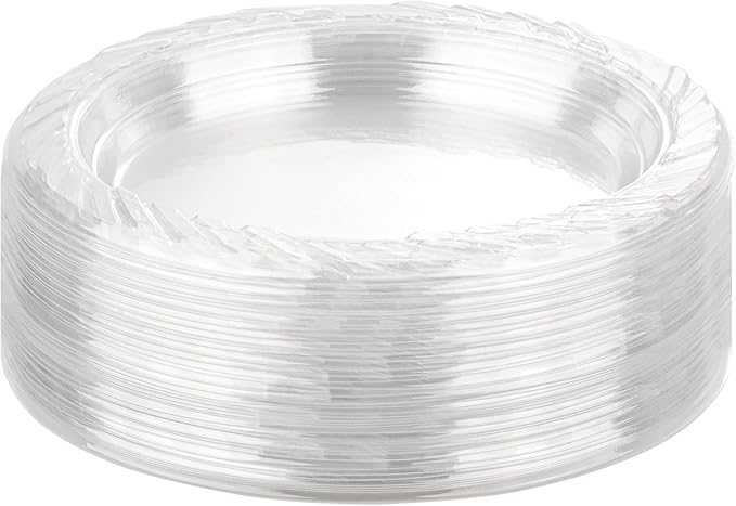 Stock Your Home 6-Inch Clear Plastic Dessert Plates (120 Pack) Flexible Disposable Clear Plates for Dessert & Appetizers, Crystal Clear Small Plates for Parties & Catering, Clear Plastic Party Plates