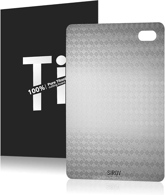 Titanium Cutting Board, 100% Pure Titanium Cutting Boards for Kitchen, Non Toxic Food-Grade Chopping Board, Hygienic, Dishwasher Safe, Chessboard Pattern Cutting Board 13”L*10”W
