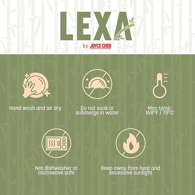 LEXA 12" Handmade Bamboo Salad Bowl – 130 oz Large Wooden Fruit Bowl for Kitchen Counter, White, Pack of 2