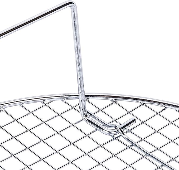 TrueCraftware- 17-3/4” Round Steamer Rack/Cooling Rack Nickel Plated- Steamer Insert for Veggie Fish Seafood Cooking for Cooling Steaming Baking Cooking Lifting Food in Pots Cake Pan Pressure Cooker