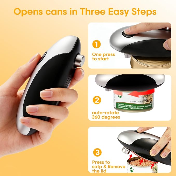 Electric Can Openers in 2026: Automatic Can Opener Electric with Rechargeable. The Can Opener Creates A Smooth Edge, Making It The Best Gift for Seniors And Kids. (Gray)