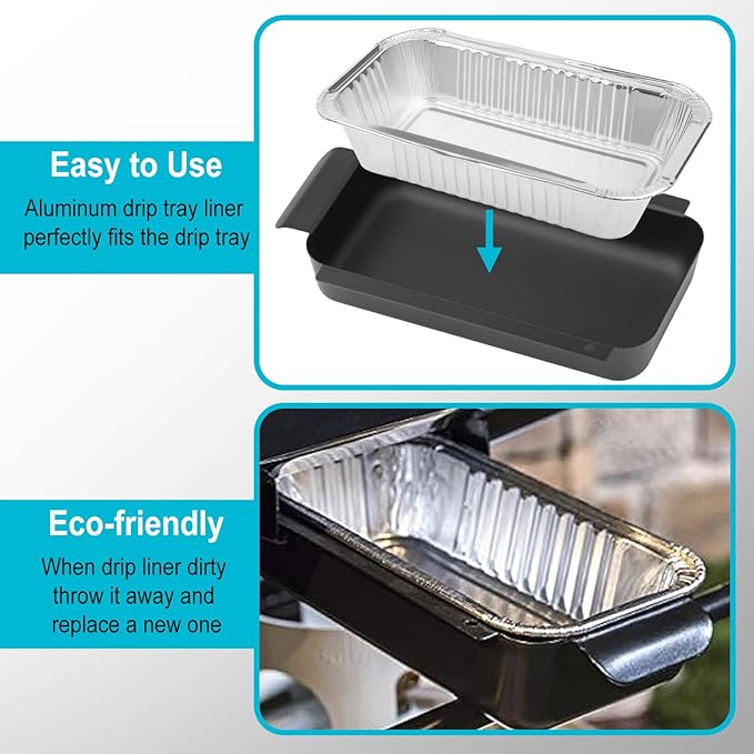 Grill Grease Catcher for Charbroil G416-0015-W1 G325-5703-W1 9328812P06 9328812P06, Grease Tray Replacement with 10-Pack Aluminum Disposable Oil Drip Pan for Charbroil 463259423 and More