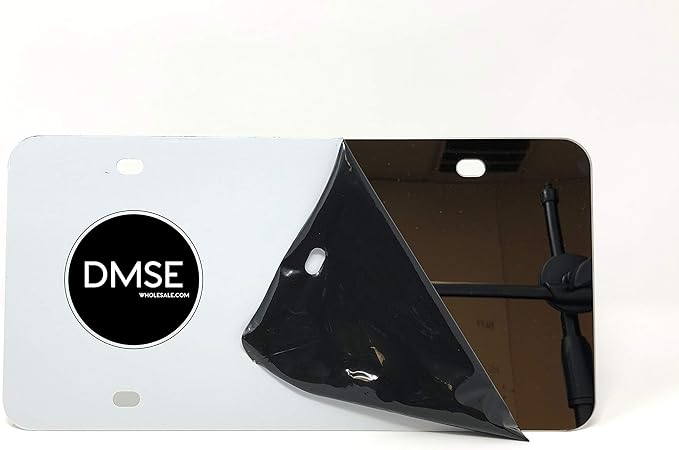 Chrome Mirror Blank Finish Stainless Steel Automotive License Plate Plates Tag for Custom Design Work US/Canada Size 12x6 (Mirror Chrome)
