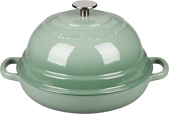 Enameled Cast Iron Dutch Oven Pot with Lid, Round Bread Oven for Homemade Sourdough Bread Baking, 6 Quart, Sage Green
