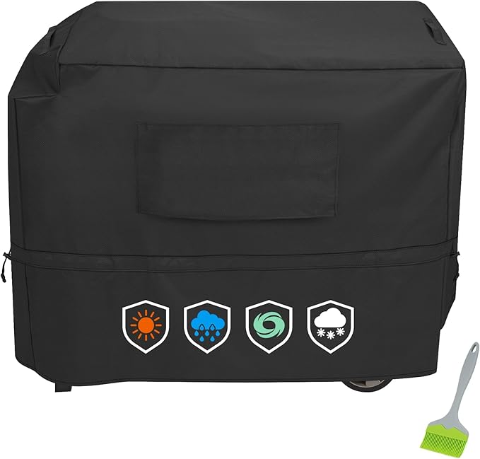 Heavy Duty 600D Outdoor Wok Station Cover compatible with Cuisinart Wok Station CGG-1265，Waterproof, UV and Fade Resistant, Black