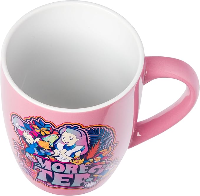 Silver Buffalo Disney Alice in Wonderland Featuring Mad Hatter, the White Rabbit, March Hare, and the Cheshire Cat More Tea Jumbo Ceramic Mug, 25 Ounces