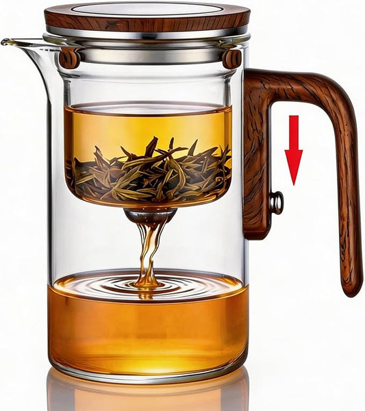 Enchanted Tea Pot, Magic Tea Pot for Loose Leaf Tea Steeper, Heat Resistant Borosilicate Glass Teapot with Tea Infuser, Ideal Gift for Tea Lovers - 20 oz (600 ml)