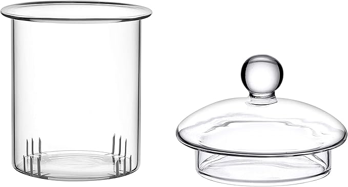 CnGlass Replacement Glass Tea Infuser with Lid for 33.8oz/40.6oz Teapot,Borosilicate Glass-Odor and Stain Free