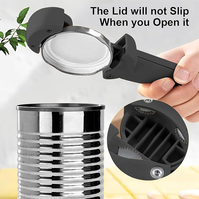 7 in 1 Jar Opener, Multifunctional Retractable Bottle Opener, Magnetic Can Opener, Suitable for Elderly People with Hand Weakness, Arthritis, Weak People, Kitchen Lid Opener, Black