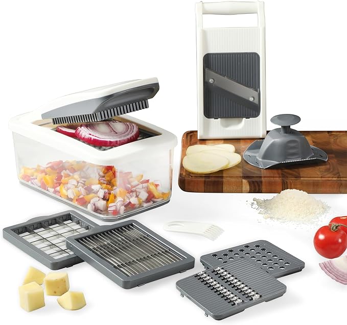 Calphalon Aero 8 in 1 Vegetable Chopper and Dicer, Food Chopper with Container