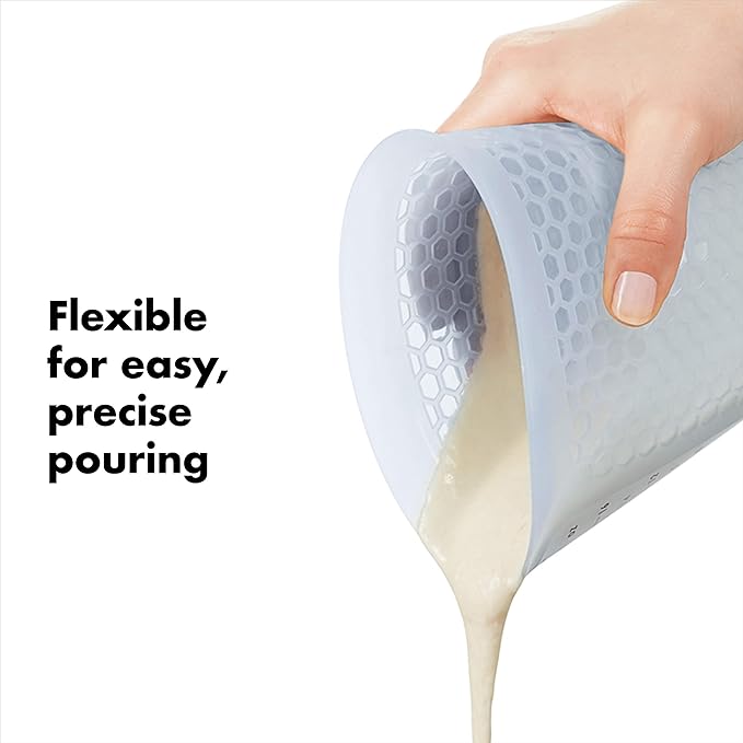 OXO GG 1 CUP SQUEEZE & POUR SILICONE MEASURING CUP, CLEAR