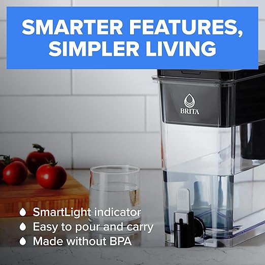 Brita Water Dispenser, UltraMax Elite Filter, Removes 99% of Lead, Includes 1 Filter, 27-Cup Capacity, Black