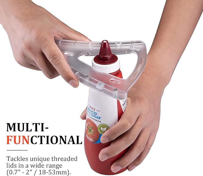 Jar Opener for Weak Hand & Seniors with Arthritis,Handheld & Under Kitchen Cabinet-Twist Off Bottle Caps,One-Handed Lid Open,Patent Unique Gadget–Gift for Elderly,Women&Men (Black)
