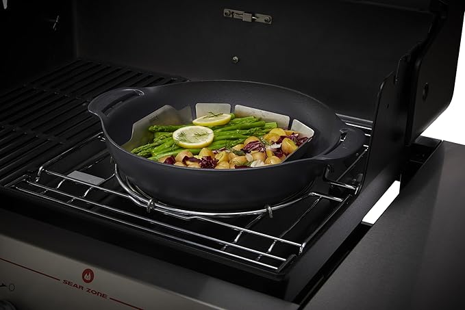 Weber Crafted Wok & Steamer – 6 Qt Porcelain‑Enameled Cast‑Iron Wok with Steamer Basket for Weber Crafted Compatible Grills