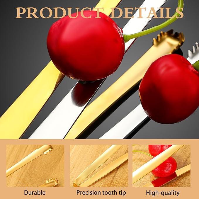 5 Pcs Egg Chalaza Removal Tool with Toothed Stainless Steel Tongs, Compact 5.9" Eggshell Fragment for Precision Cooking, Baking, Plating and Garnishing, Kitchen Tool for Chefs and Home Bakers