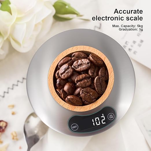 High Precision Food Cooking Scale Digital Kitchen Scale Touch Button Backlight Display (Grey)
