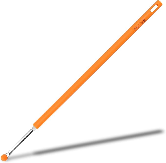 Seki Japan Egg Mix Stick, Egg Yolk and White Strring Stainless Steel Blade, Chalaza Removal Parts, with Safety Cover Orange