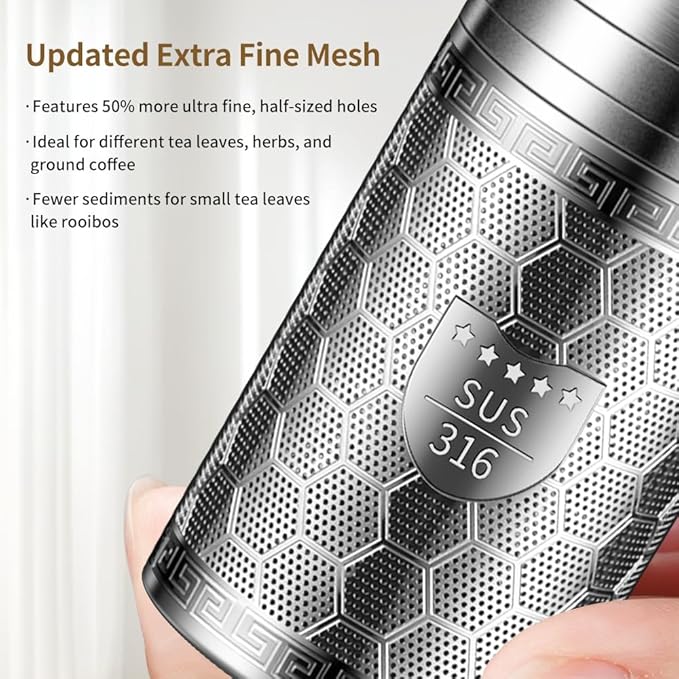 Mini Tea Infuser, Extra Fine Mesh Tea Infusers for Loose Tea, 316 Stainless Steel Tea Strainer, Tea Steeper for Brew Tea, Spices & Seasonings (1 Pack - Extra Small)