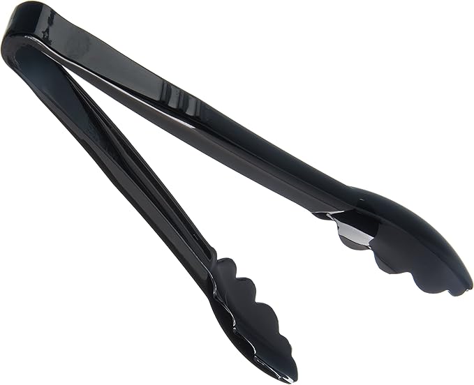Carlisle FoodService Products 470903 Carly Salad Tong, 9" Utility Tong, Black, 12 Pack