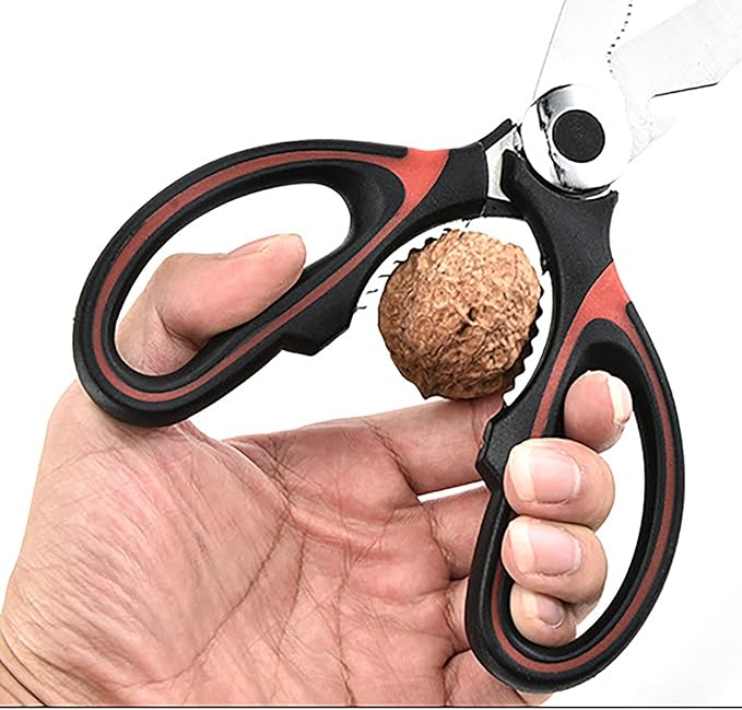 Heavy Duty Kitchen Scissors, 2 Pcs Stainless Steel Multipurpose Sharp Utility Shear for Chicken, Fish, Meat, Bear and Nuts (2)