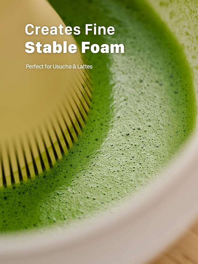 Resin Matcha Whisk Made in Japan - Durable PP Chasen, Bamboo Whisk Alternative for Japanese Tea Ceremony & Daily Latte, Professional Mixing Tool, Easy to Clean