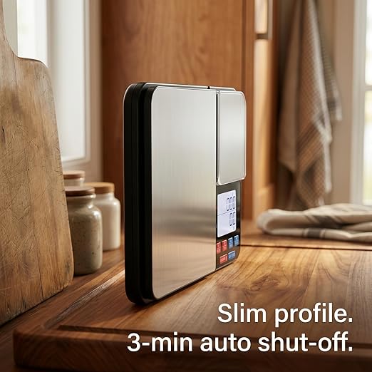 Partyreal Dual Platform Digital Kitchen Scale, Food Scale with Tare and Unit Conversion, Backlit Display, USB-C Rechargeable with AAA Backup, Dual Platform, Black
