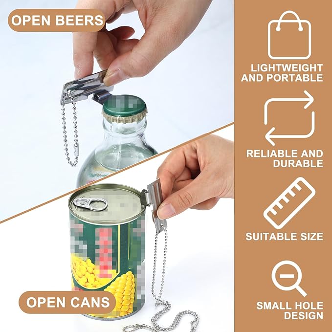 12 Packs P-38 and P-51 Military Can Openers with Key Rings Stainless Steel Army Camping Can Openers Military Manual Portable for Kitchen Travel Camping Survival Outdoor